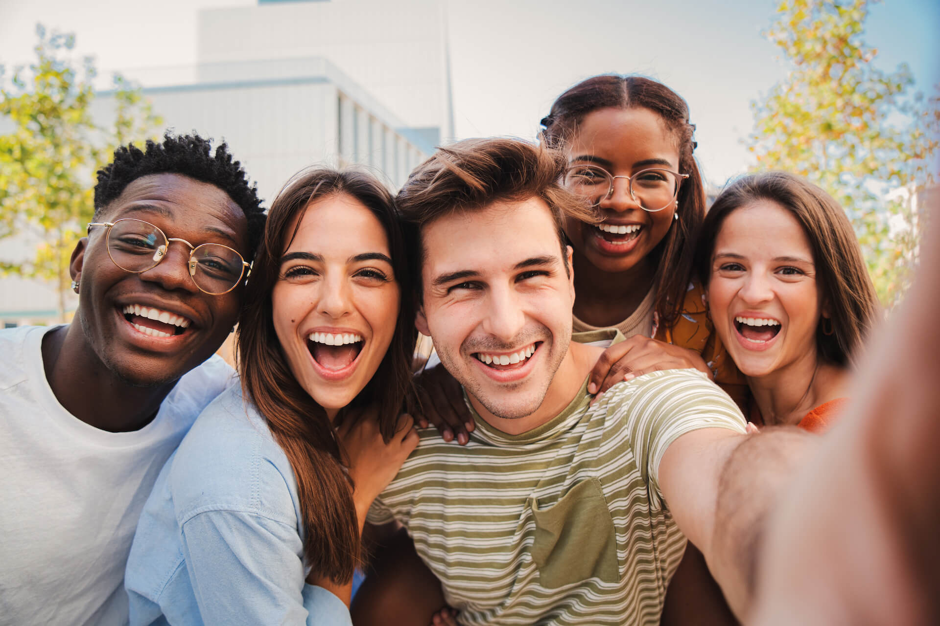 group of friends smiling