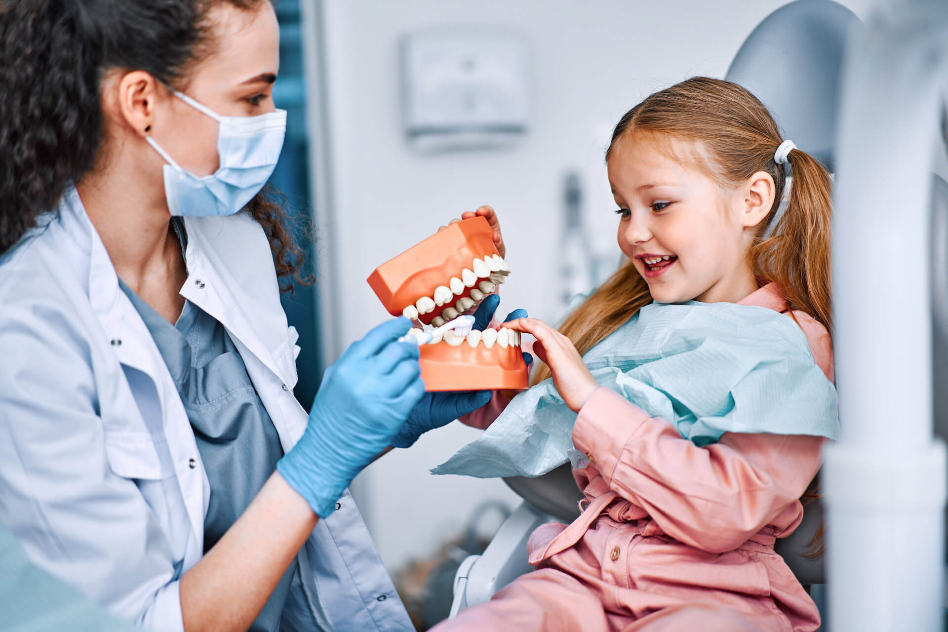 orthodontist and child patient